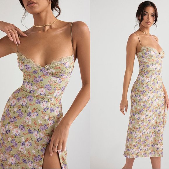 House of CB 'Charlotte' Peony Print Floral Midi Sundress NWOT - Picture 4 of 11